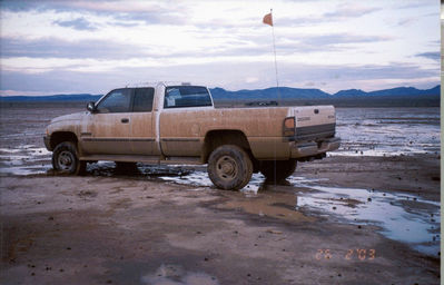 dodge in sunset after mud.jpg