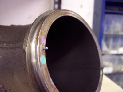 Dowels on stock exhaust.JPG