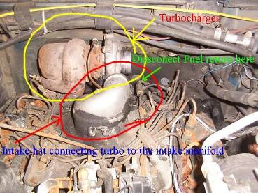 5 Starting at the top removing Turbo and air cleaner.JPG